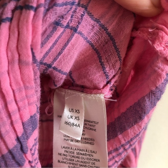 PILCRO Anthropologie Women’s Pink Plaid Long Sleeve Button Front Top Size XS - Picture 6 of 11